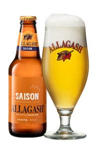 saison beer on the glass